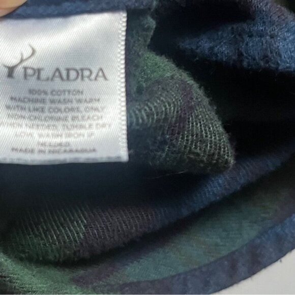 Pladra cotton green blue plaid flannel button up shirt Sz 2X - Picture 9 of 12
